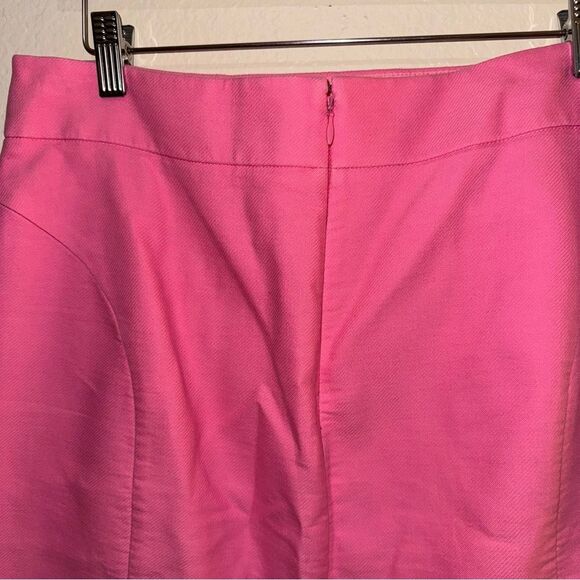 J. Crew Factory Barbie Pink Solid Double Serge Cotton Pencil Mini Skirt 10 - Picture 15 of 15
